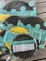 Just Artifacts Lot Of 14 Black And Yellow Hanging Paper Lanterns 4 Sizes