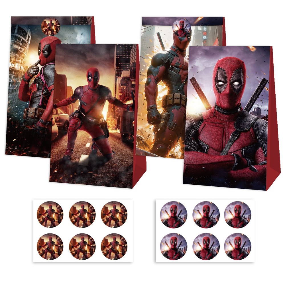 Deadpool Candy Bags 12PCS Party Favor Gift Bags Birthday Party Decorations