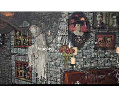 DUNGEON BRICK WALL Scene Setter Halloween party Haunted House wall backdrop