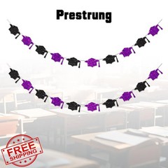 Vofrise Purple 2026 Graduation Banner, Glitter Congrats Grad Cap