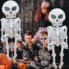 Large Spooky Mylar Life Skeleton Balloons 34×62 Inches – 2 Pieces