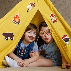 Happy Camper Party Photo Props 25pcs Funny Camping Party Selfie Props With Stick