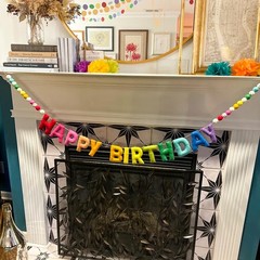 Happy Birthday Banner – Reusable Felt Ball Garland, Rainbow Party Decor, Kids Ro