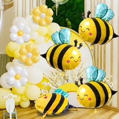 8 Pcs Bee and Daisy Balloons Set – 4 Bumble 01-8 Pcs Bee and Daisy Balloons Set