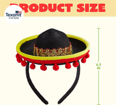 6 PCS Cinco De Mayo Fiesta Fabric Sombrero Headbands Party Costume for Fun Fiest