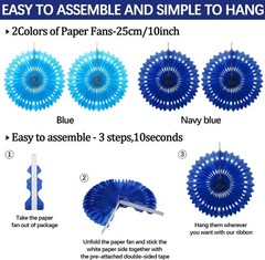 23Pcs Blue Birthday Party Decorations for Boys Men Navy Royal Light Blue | Ho…
