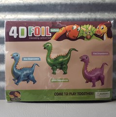Pink Dinosaur 4D Foil Balloon Party Kit with #2 Cake & 24 Cupcake Toppers MORE