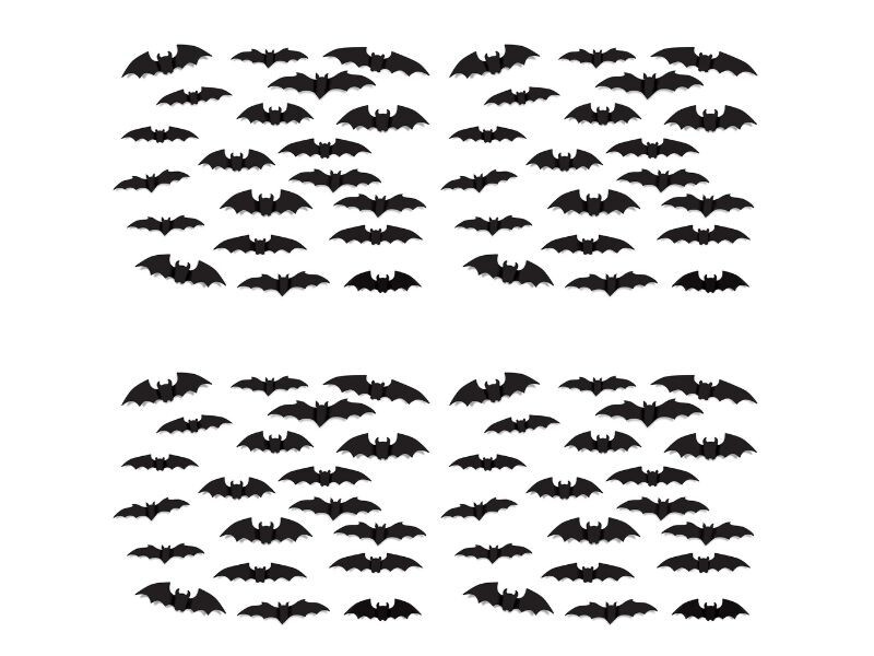 Bat Silhouettes Pack of 80 Halloween Party Decorations Hanging Bats Wall Decor