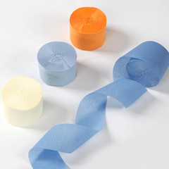 Light-Dusty Blue Beige-Orange Party-Decorations Streamers – 8 Rolls Graduation 2