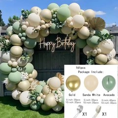 Sage Green Nude Balloon Kit 161PCS Birthday Party Backdrop Decor