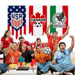 World Cup Decorations 2026 Football Hanging Rod Flag Banner 27×51 Inch with P…