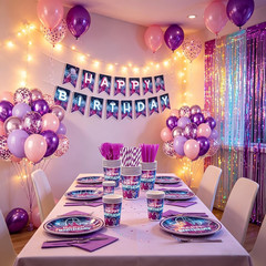 Kpop Birthday Party Decorations Serve 24, 199Pcs K Pop Party Supplies, Dinner Pl