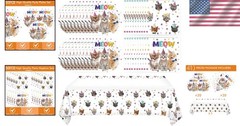Eco-Friendly 41Pc Cat Theme Party Kit – Plates, Napkins & Tablecloth included