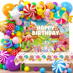 134Pcs Candyland Party Decorations Birthday Supplies Candyland Balloon Arch B…