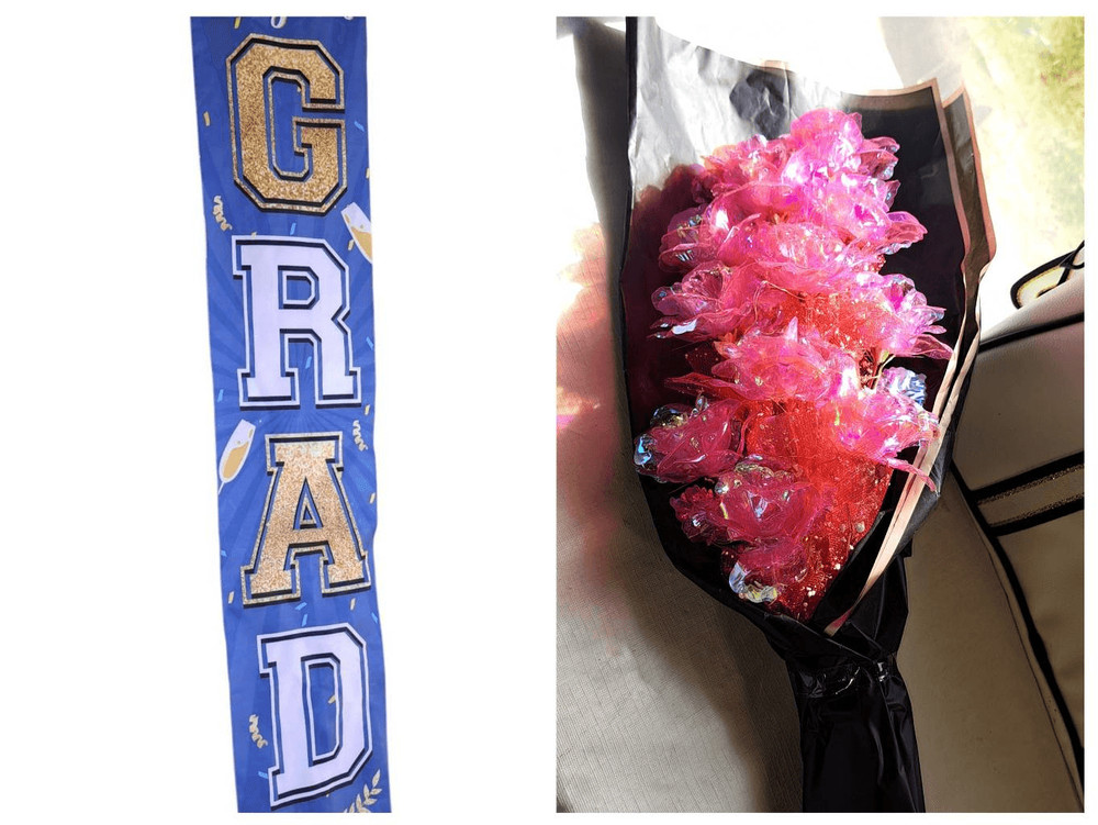 Graduation Banner Decoration & Light Up Bouquet