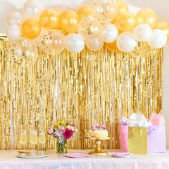 Gold/White Balloon Garland and Fringe Kit, 34 Pieces,