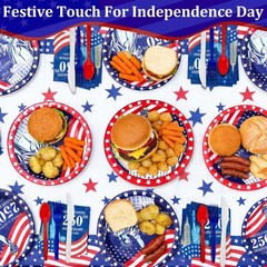 300 Pcs 250th Anniversary 4th of July one size, Red,white and Blue