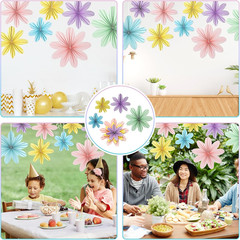 Paper Flowers Decorations for Wall, 9 PCS Paper Fans Party Decorations, Pastel