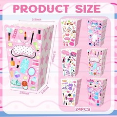 24 Pcs Sleepover Popcorn Boxes Women Makeup Spa Storage Holder Party