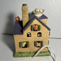 Halloween Lighted House Porcelain Mania Manor Pumpkin Time Ghost Pumpkin Working