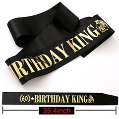60TH Birthday King Crown and Sash Gifts for Men. Birthday Party Decoration fo…