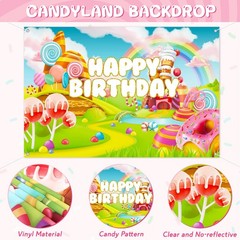 134Pcs Candyland Party Decorations Birthday Supplies Candyland Balloon Arch B…