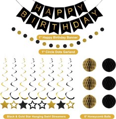 meowtastic Birthday Decorations Happy Birthday Banner with Honeycomb Balls | …