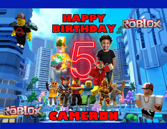 ROBLOX PERSONALIZED KIDS PARTY DECOR BIRTHDAY CUSTOM NAME DECORATION CHILDREN