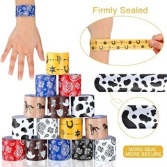 48 Pack Western Party Slap Bracelets Cowboy Cowgirl Bracelets Horse Wristband…