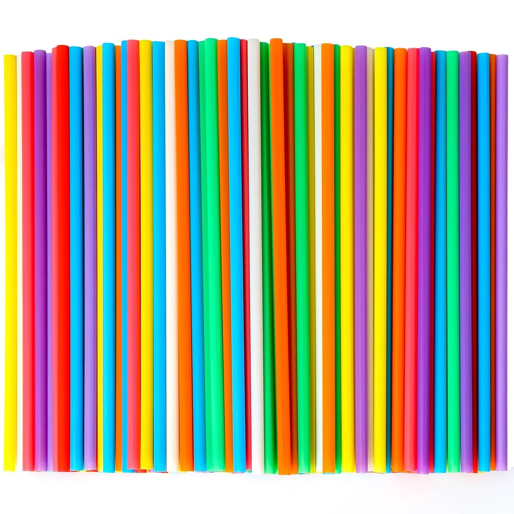 500 Pcs Colorful Disposable Drinking Plastic Straws.(0.23» diameter and 8.26…