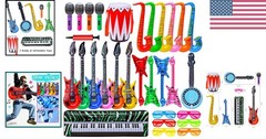 Inflatable Party Favors – 30 Assorted Rock Star Toys for Ultimate Fun Experience