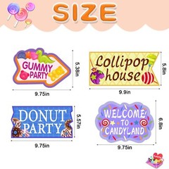 20 Pcs Candyland Party Decorations Candy Land Party Sign Welcome Candyland Candy