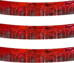 3 Pack Blue Total 30 Feet Foil Fringe Garland Metallic Tinsel Banner Wall Hangin