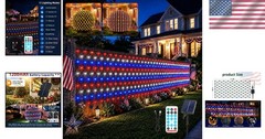 Dual Color 240 LED Net Lights for 4th of July & Christmas