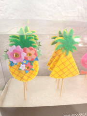 Papyrus Cupcake Picks Set Pineapple, Flamingo, Palm Tree – 12 Pieces – New