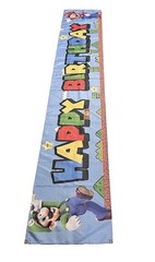 Super Mario & Luigi HAPPY BIRTHDAY Wall Banner Tapestry Sign 9’ 9” X 20”
