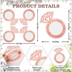 AYINOBY 50 Pcs Glitter Rose Gold Diamond Ring Paper Napkins Pink Wedding