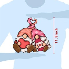 Valentines Day Decor Window Clings Set, 8 Sheets Large Cute Gnome Heart Truck Sh