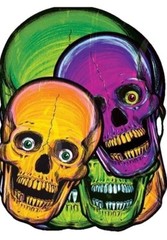 Beistle Vintage Halloween Nite-Glo Skull Cutouts – Party Supply Decoration