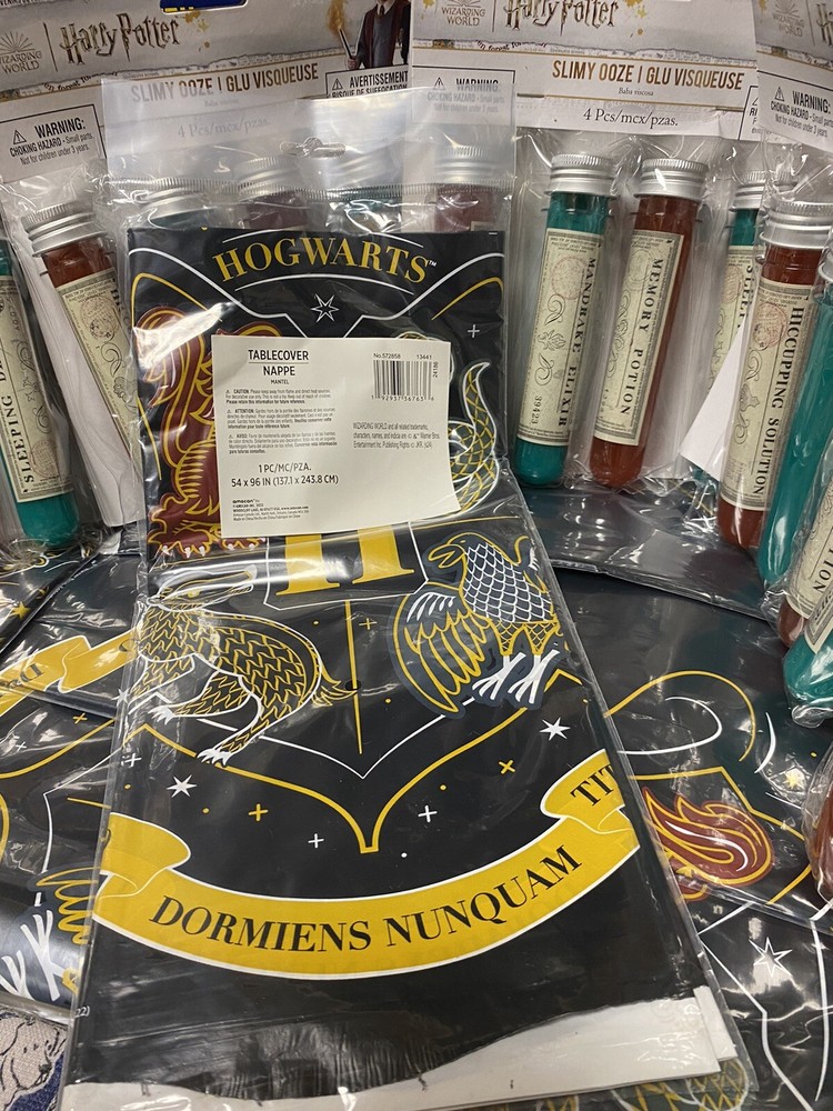 Harry Potter Slimy Ooze 4 PC Package & HOGWARTS Tablecover New In Pkgs