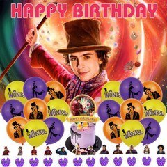 Wonka Party Supplies Birthday Decorations Set Balloons Banner Cake Toppers