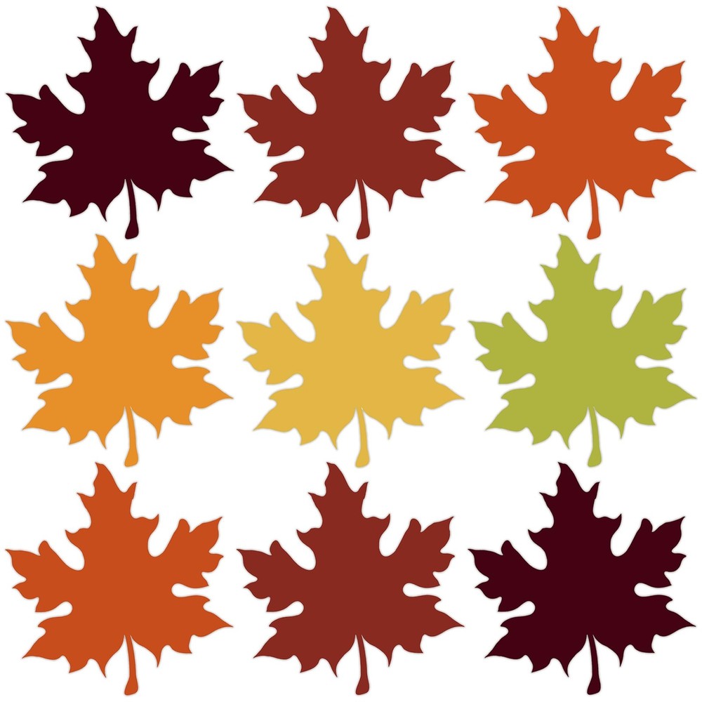 60 PCS Fall Maple Leaves Paper Cutouts Bulletin Board Decor Party Supplies