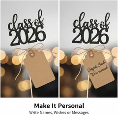 12 Pack Pre-Assembled Double Sided Class of 2026 Graduation Centerpiece Sticks w