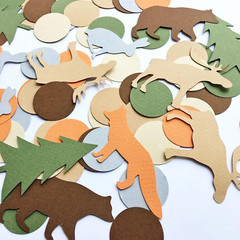 100PCS Woodland Confetti, Forest Animals Party Decor, Woodland Baby Shower, Boy