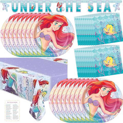 The Little Mermaid Party Decorations – Serves 16 – Ariel Birthday Party Supplies