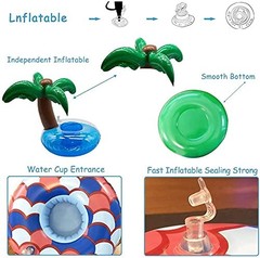 Inflatable Drink Holder 16 Pack,Pool Drink Holder Floats for Parties,Floating…