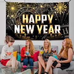 , XtraLarge Happy New Year Banner – 72×44 Inch | New Year Backdrop 2026 for N…