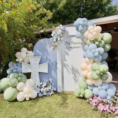 Sage Green and Blue Balloons, 35PCS Olive Green Dusty Blue Beige Cream Latex Bal