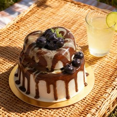 Fake Cake Dessert Artificial Cream Chocolate Jam Blueberry Food Model Prop