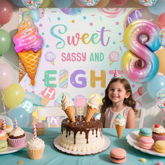 Sweet Sassy and Eight 8Th Birthday Decorations for Girls 8 Year Old Birthday Par